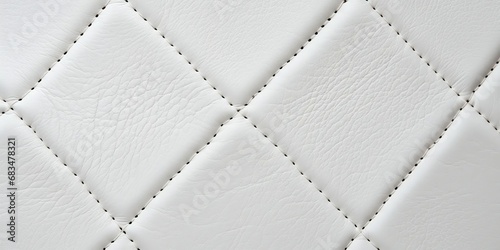  white leather texture with visible stitching.