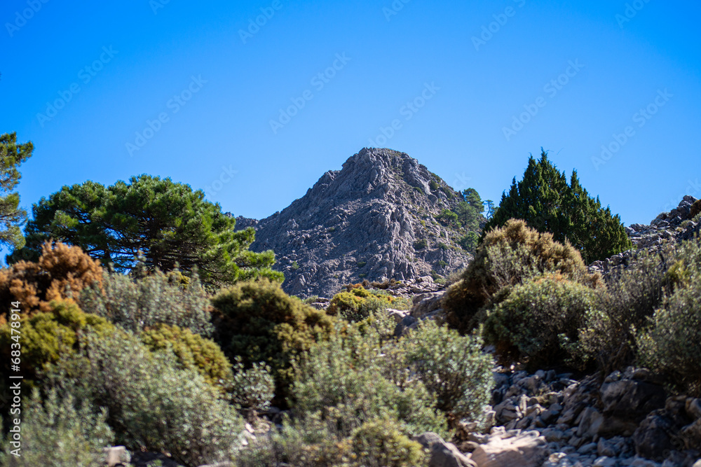Hiking trail to Lucero peak, Natural Mountains park of Tejeda, Almijara and Alhama