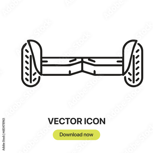 Hoverboard icon vector. Linear-style sign for mobile concept and web design. Hoverboard symbol illustration. Pixel vector graphics - Vector.	

