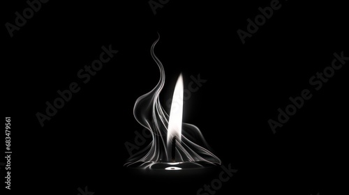  a black and white photo of a candle with smoke coming out of the top and the bottom of the candle.