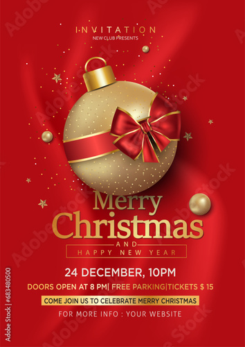 merry christmas Background for your Flyers and Greetings Card or christmas themed party invitation. abstract vector illustration design