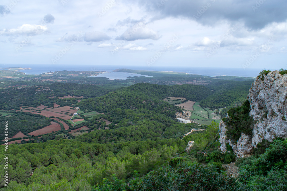 View from the viewpoint of the island of Menorca, Spain.