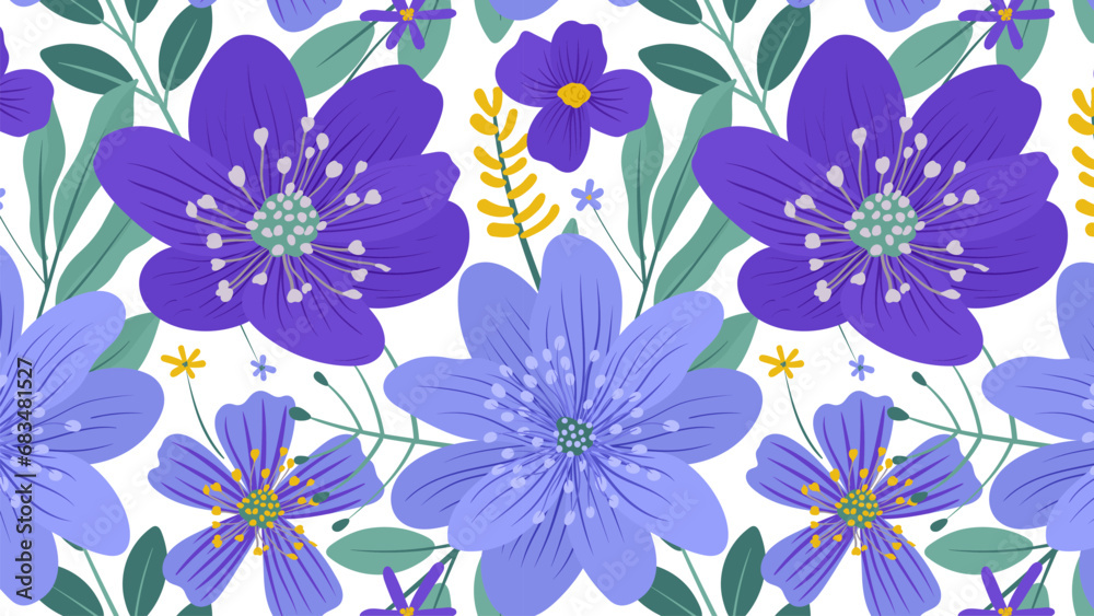 Seamless pattern with floral pattern. Hand drawn
