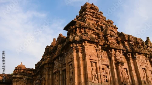 Cinematic view of Virupaksha temple at Pattadakal temple complex,Karnataka,India. photo