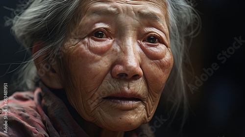 An asian old woman looking at the viewer © Samuel