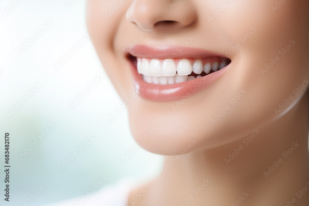 Fototapeta premium A Captivating Portrait of a Radiant Woman with a Joyful Smile and Mesmerizing Eyes