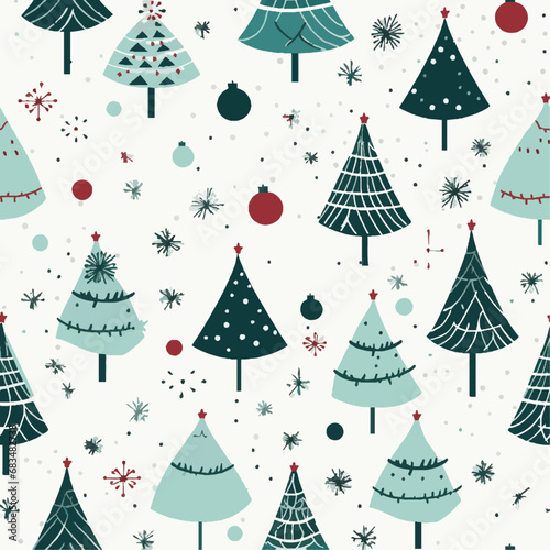 seamless pattern with christmas trees © mabolo