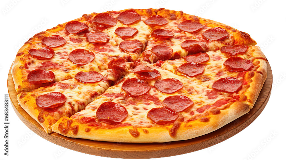 Top view Pepperoni pizza. Isolated on Transparent background. Top view Pepperoni pizza. Isolated on Transparent background.