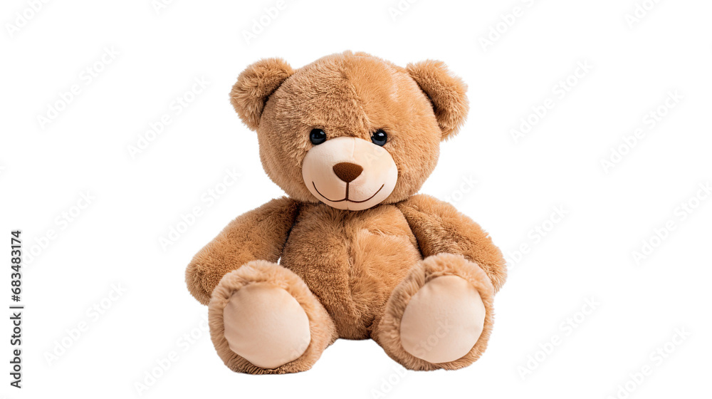 Teddy bear stuffed animal. Isolated on Transparent background.