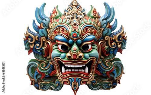 The Thai Khon Mask Story a Glimpse of Tradition Isolated on Transparent Background PNG