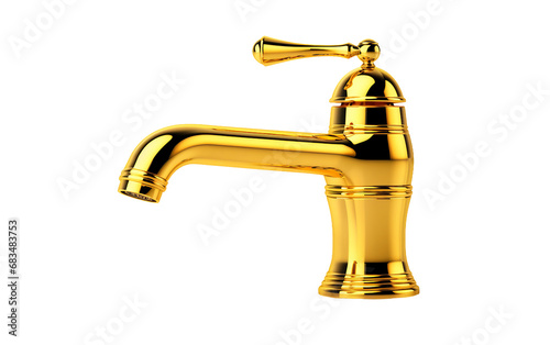 Faucet in Gold on Clear Background