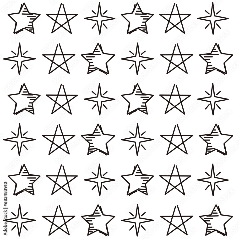 Star shapes hand drawn background Vector Star shapes hand drawn background Vector