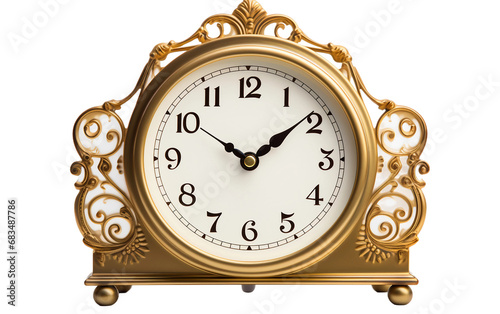 Antique Clock with Blank Screen Isolated on Transparent Background PNG