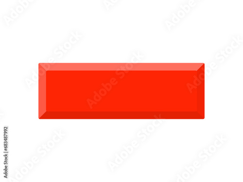 Wallpaper Mural フラット立体ボタン：長方形赤 Torontodigital.ca