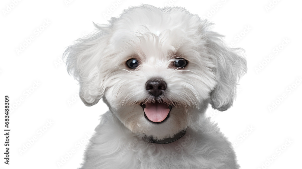 White Smile Poodle Maltipoo Maltese puppy. Isolated on Transparent background. White Smile Poodle Maltipoo Maltese puppy. Isolated on Transparent background.