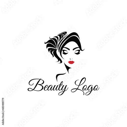 beauty hair and makeup salon logo design vector