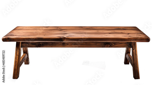 Wooden table. Isolated on Transparent background.
