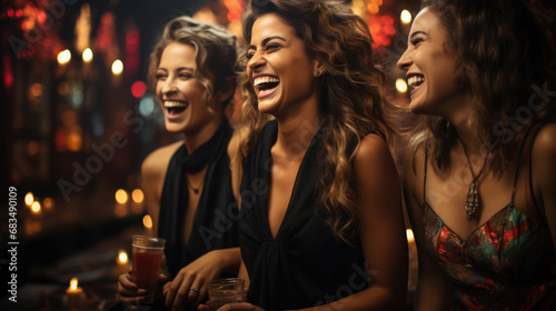 group of women having fun in nightclub