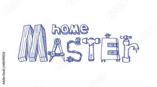 Home craftsman gift t-shirt design with hand drawn elements 