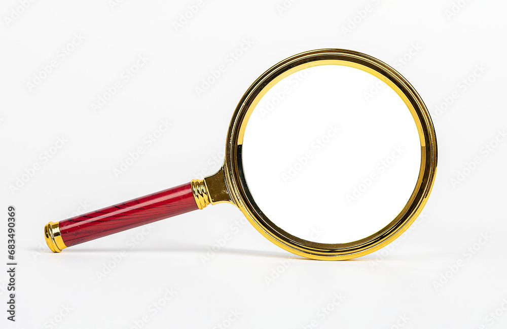 Magnifying glass, lens, loupe. Analysis, scrutiny, examining concept Magnifying glass, lens, loupe. Analysis, scrutiny, examining concept
