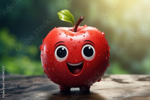 Adorable & Cute Apple Playful Fruit Character Toy Brings Happiness