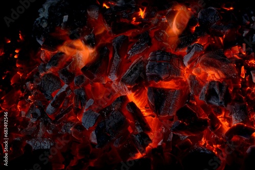 Cooking coals for smoking fish.