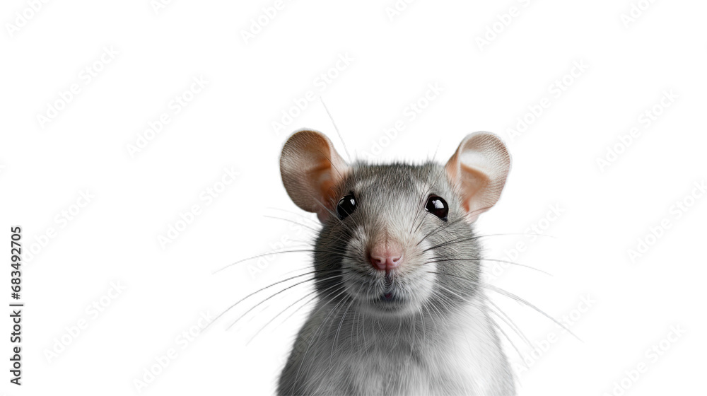 Rat face. Isolated on Transparent background. - obrazy, fototapety, plakaty 