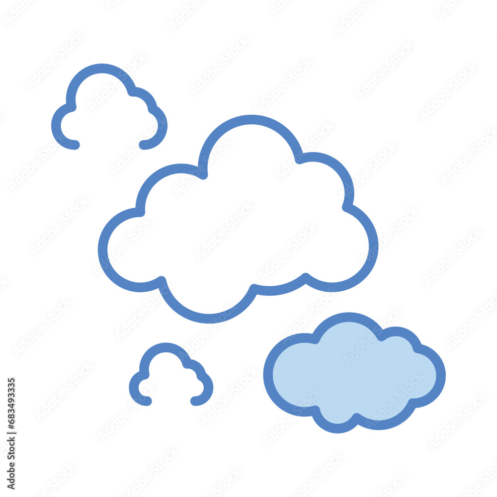 Cloudy Day icon isolate white background vector stock illustration
