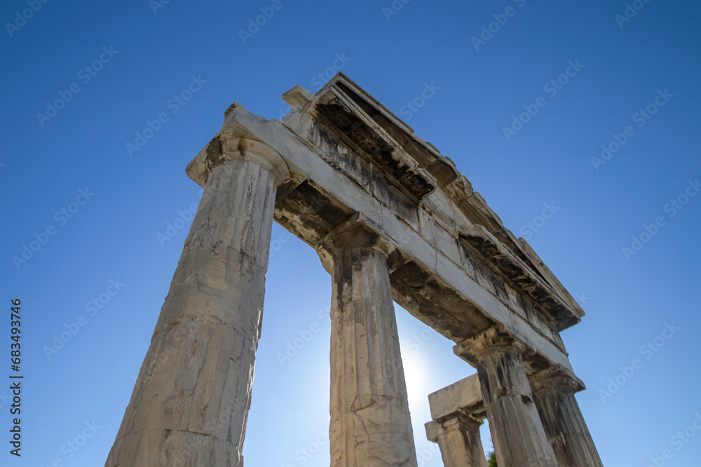 The Gate of Athena Archegetis in Athens, Greece