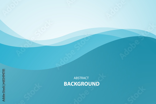 Blue and white vector wave modern background with space for text and message. concept design	 photo