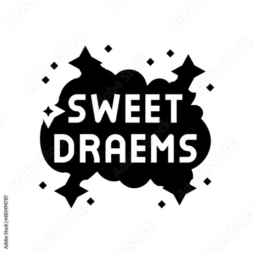sweet dreams sleep night glyph icon vector. sweet dreams sleep night sign. isolated symbol illustration