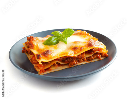 Lasagna isolated on white background, cutout