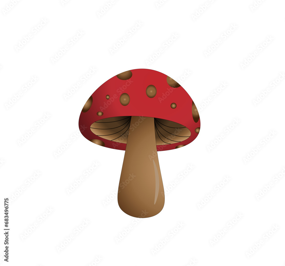 Cartoon mushrooms. Vector illustration, print for background, print on fabric, paper, wallpaper, packaging.	