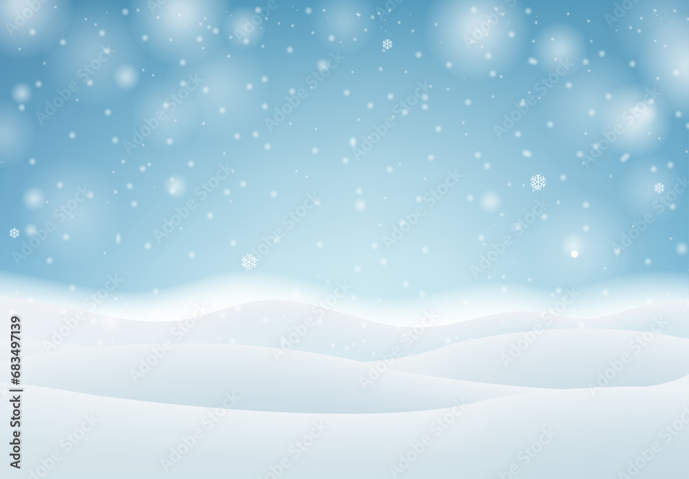 Winter Banner And Snowflaks And Snow Winter Banner And Snowflaks And Snow