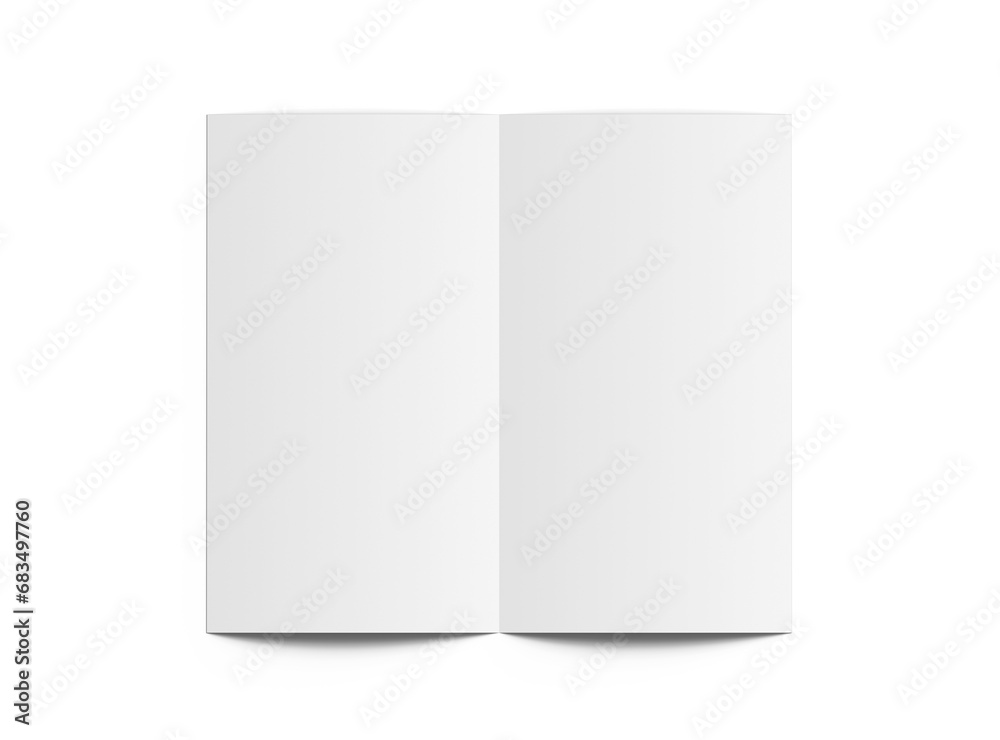 Blank Half Fold 4,5x8 brochure render on transparent background to present your design Blank Half Fold 4,5x8 brochure render on transparent background to present your design