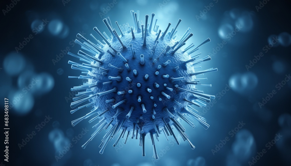 Flu covid 19 virus cell on abstract influenza background   coronavirus covid 19 outbreak - obrazy, fototapety, plakaty 
