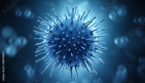 Flu covid 19 virus cell on abstract influenza background   coronavirus covid 19 outbreak