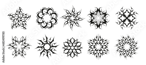 Tribal circles. Celtic spiral motifs, indian maori indian traditional decorative elements, floral swirls and curves. Vector isolated set of ornament celtic spiral illustration