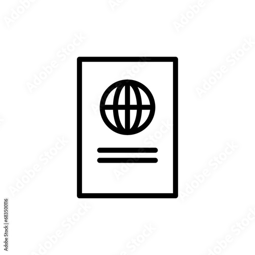 pasport outline icon pixel perfect for website or mobile app