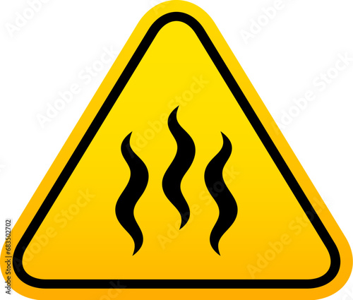 Toxic gas yellow warning sign