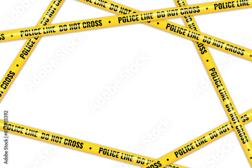 Realistic police line tape vector set