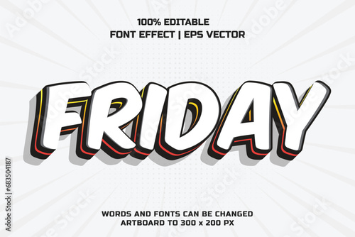 Friday editable vector text style effect.