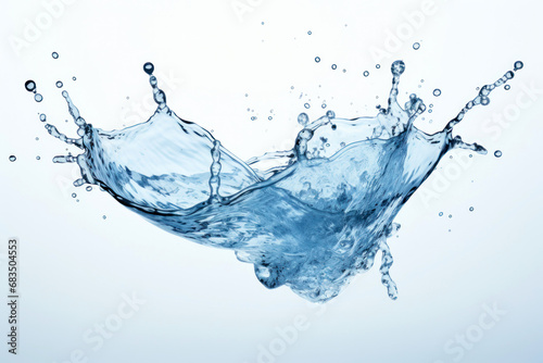 Blue water splash isolated on white background