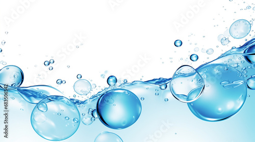 Water Wave With Bubbles, isolated on white background