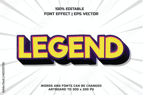 Legend editable vector text style effect.