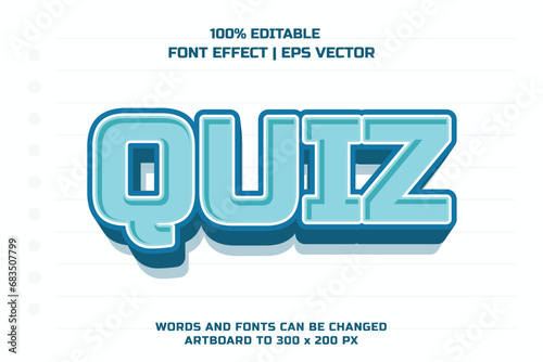 Quiz 3d editable vector text style effect