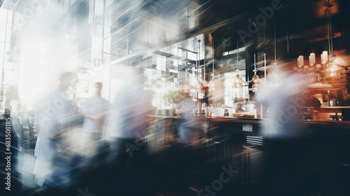 Blurred restaurant background