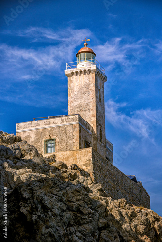 The beautiful lighthouse of cape Malea, in South Peloponnese, Greece