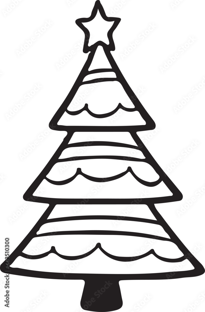 Christmas tree vector on transparent background Christmas tree vector on transparent background