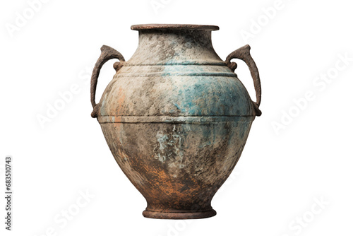 Antique Ceramic Pottery Vase on transparent Background